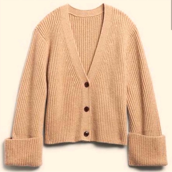 Banana Republic Sweaters - Banana Republic Talia Merino Wool Cashmere Cardigan in Camel NWT
